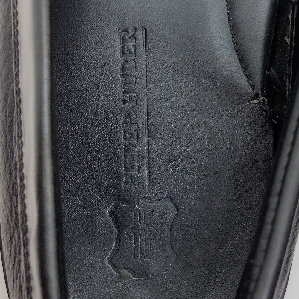 Peter Huber Leather Loafer Mens 10.5 Black Causal Comfy Retro 90s Y2K - Picture 10 of 12